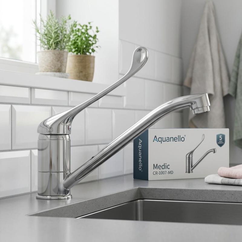 Aquanello Medic Keukenmengkraan met Lange Hendel  Chroom CR-1007-MD